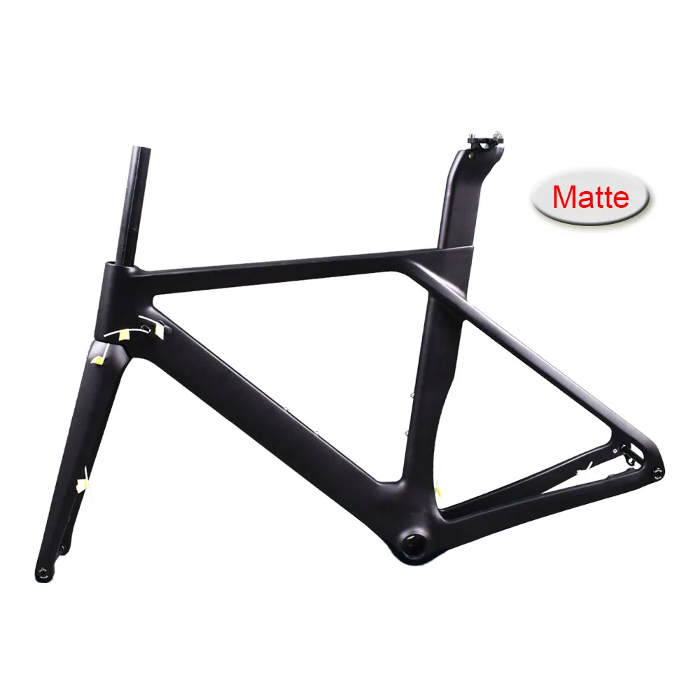 Black Carbon Matte Airwolf шоссейный углеродный диск размер кадра в 49/52/54/56 см Bicicleta углерода велосипед рама полный toray(торэй) T1000 карбоновая рама, дорожный - Цвет: Black Carbon Matte