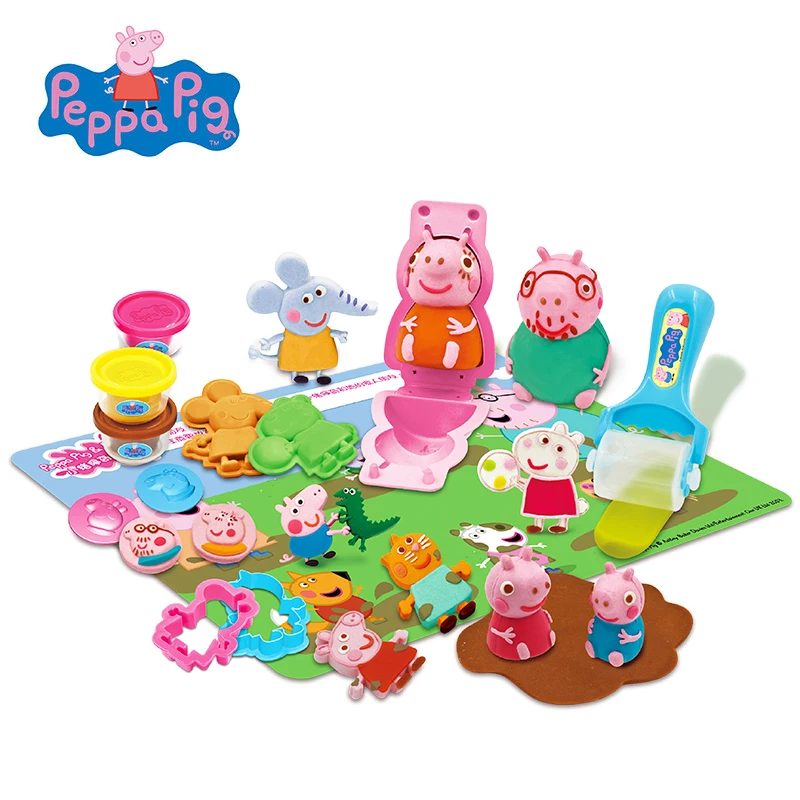 Развивающий слайм Свинка Пеппа 6 цветов глина искусственный нетоксичный