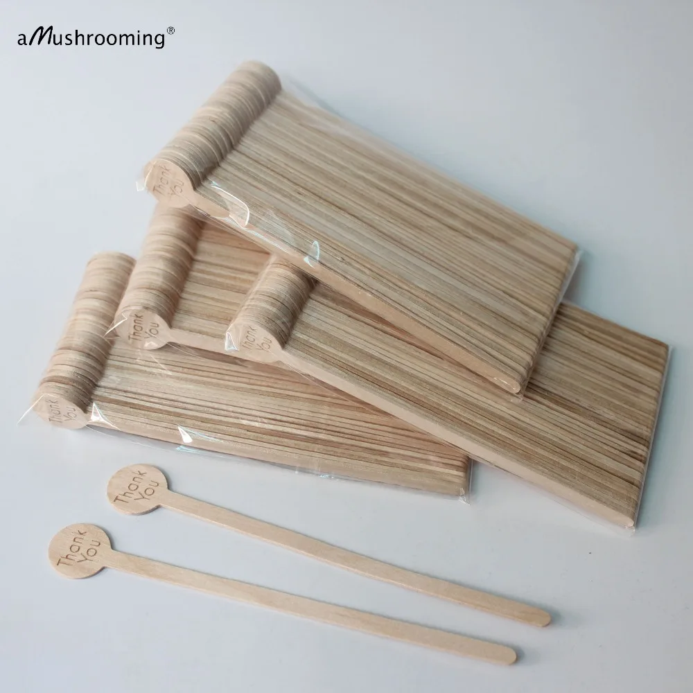 100 г. спасибо Гравированные деревянные палочки для перемешивания