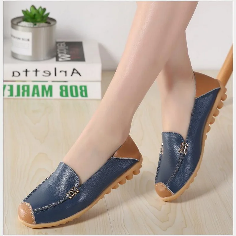 2023 Spring/Autumn Genuine Leather Shoes Flat Women Casual Shoes Ballet Flats Women Four Seasons Nurse Loafers Flats