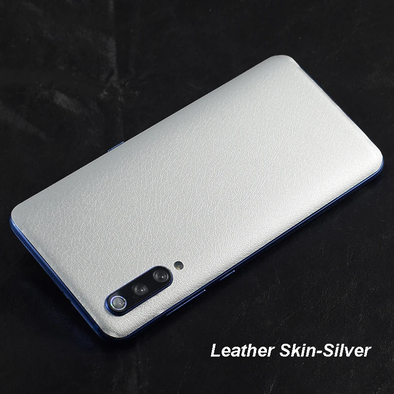 Leather Silver 3D углеродное волокно/кожа/3D Камуфляж/дерево шкуры Телефон задняя крышка наклейка для XIAOMI Play Mi9 MIX3 Mi8 Mi8 SE Mi8 Lite Redmi Note 7 - Цвет: Leather Silver