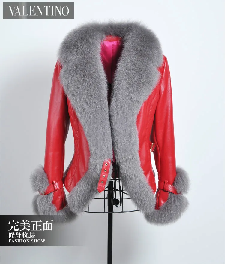 (TopFurMall) Демисезонная женская тонкая короткая верхняя одежда с воротником из