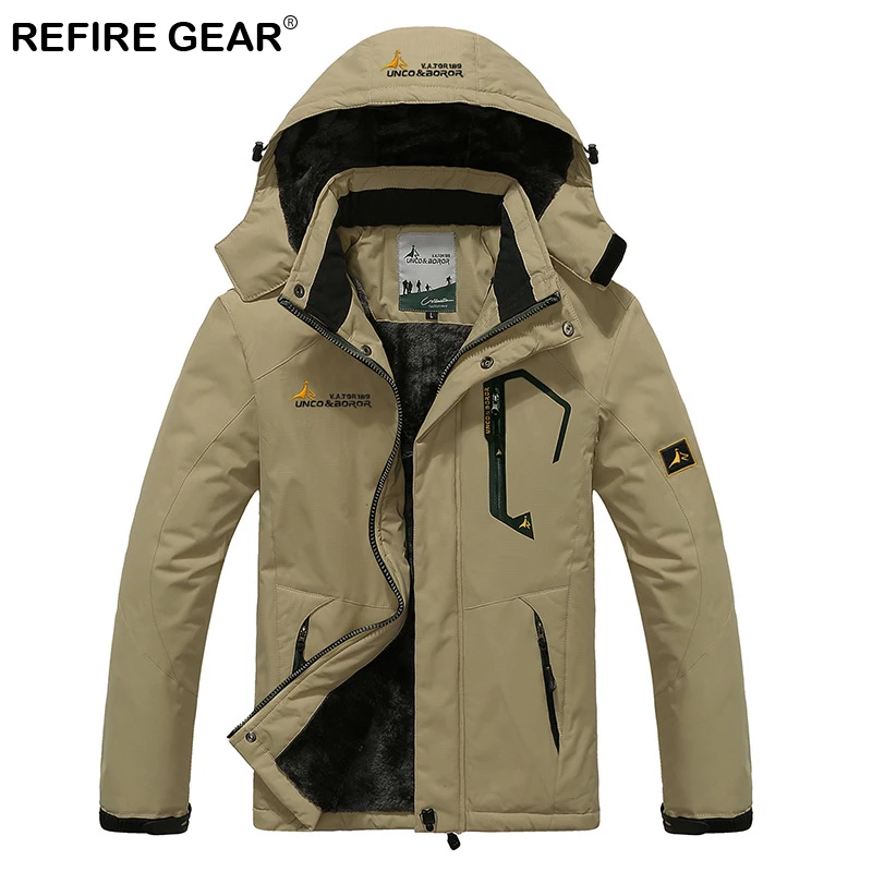 Мужская куртка с капюшоном ReFire Gear водонепроницаемая ветрозащитная из флиса для