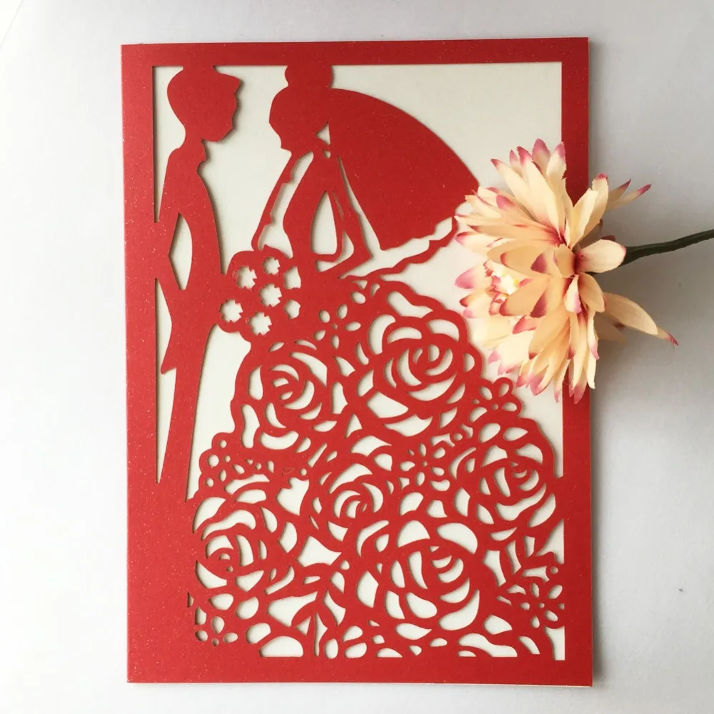 Элегантное серо-розовое приглашение на свадьбу или помолвку 25 шт./лот