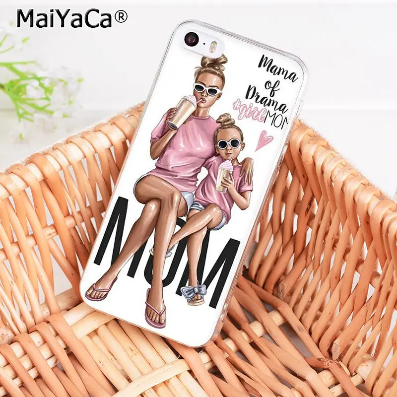 A9 MaiYaCa, черный, коричневый цвет, волосы для мамы, дочки, папы, высокое качество, чехол для телефона, для iPhone 8, 7, 6, 6S Plus, X, XS, MAX, 5, 5S, SE, XR, 10, чехол - Цвет: A9
