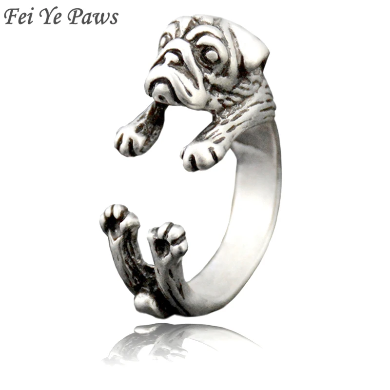 Fei Ye Paw Boho кольцо в ретро стиле для мопса женщин собаки животное средний палец