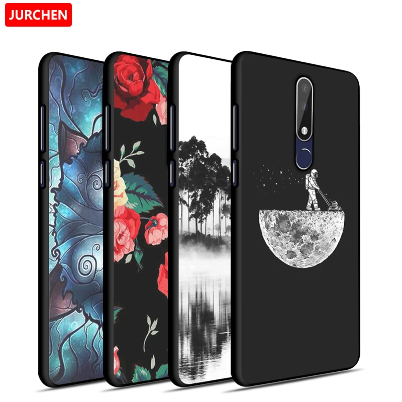 Мягкий силиконовый чехол JURCHEN для Nokia 3 1 Plus черный с 3D рисунком Plus|Бамперы| |