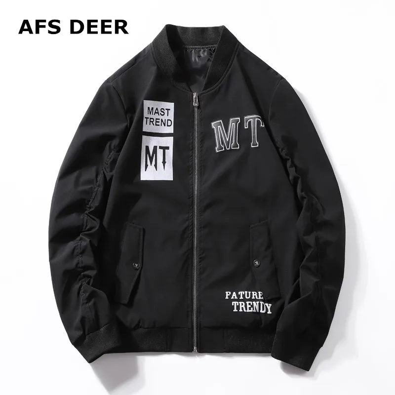 

2018 Men's Jacket Men's Causal Print Coat Classic Basic Style Zip up Long Sleeves Lightweight Windbreaker Bomber Male Jacket