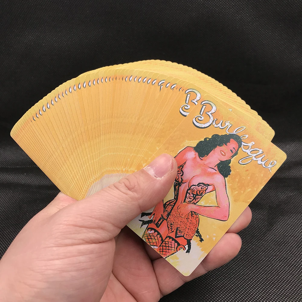 55 Cards Deck Beautiful Girls Playing Cards, Waterproof Plastic Poker Collection Cards Durable Magic Carta De Poker Model Cards