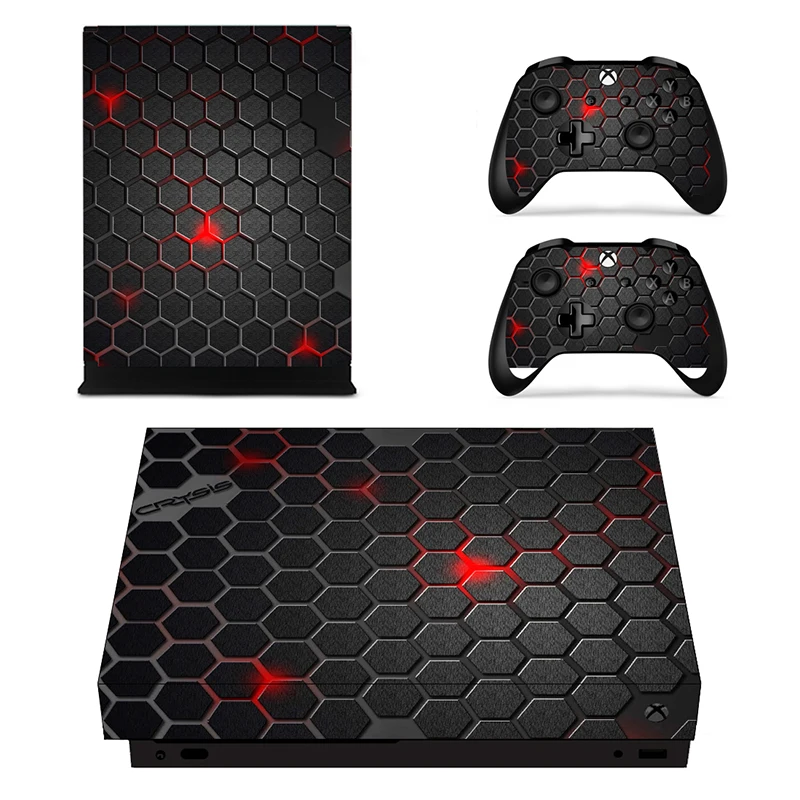 Защитная крышка наклейка кожи для Microsoft Xbox One X консоли Стикеры и 2 контроллера