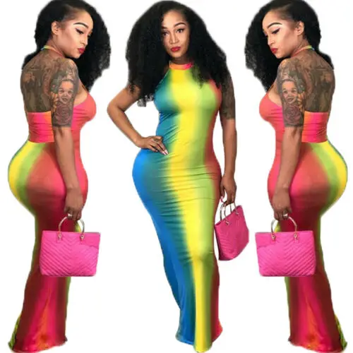 Платье Бохо С Длинным Рукавом и цветочным принтом женское вечернее платье