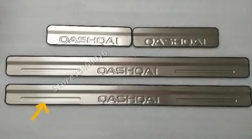 07-13 Для Nissan Qashqai j11 2007- накладка на дверной порог приветствуется защита педали из нержавеющей стали аксессуары для стайлинга автомобилей 4 шт - Цвет: 07-13