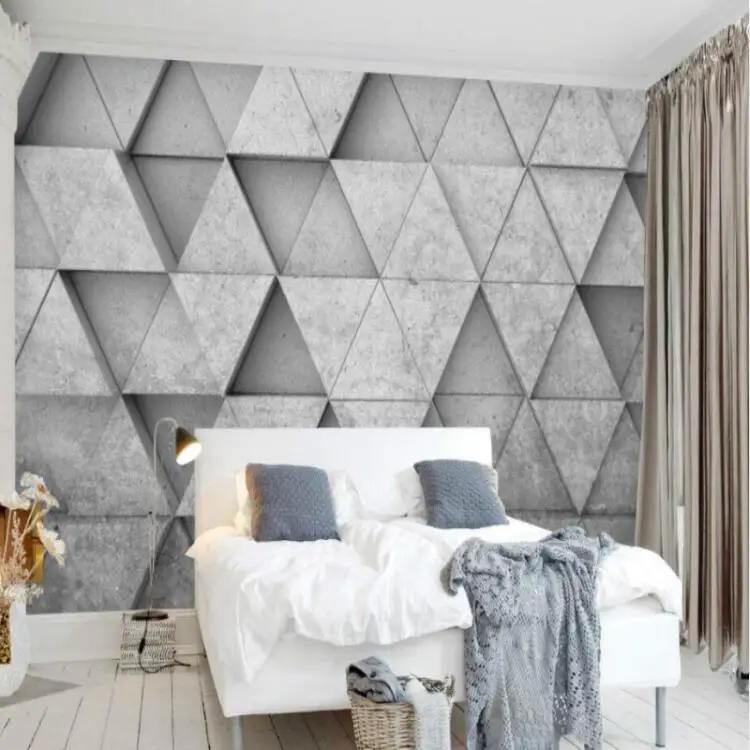 Геометрические треугольные 3D фотообои настенные для стен гостиной домашние