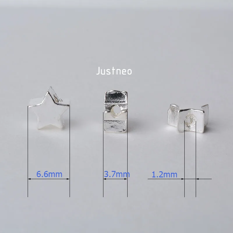 Твердые 925 стерлингового серебра пятиконечная звезда Шарм бусины, разделитель свободные бусины с 1,2 мм отверстие ювелирные изделия diy компоненты аксессуары