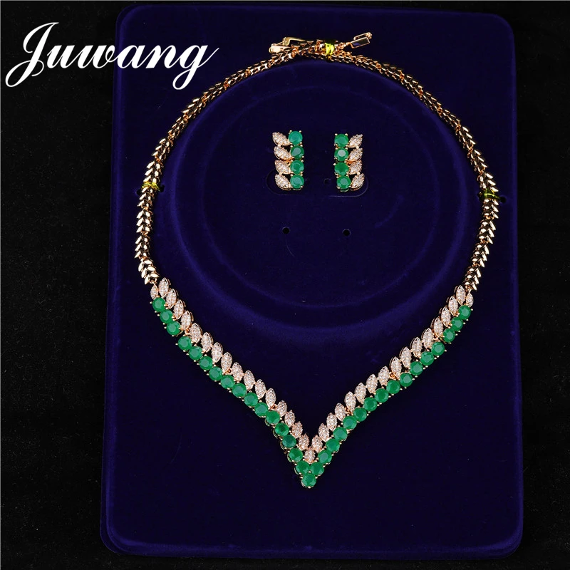JUWANG Циркон золотые свадебные ювелирные наборы Parure Bijoux Femme Mariage ожерелье набор