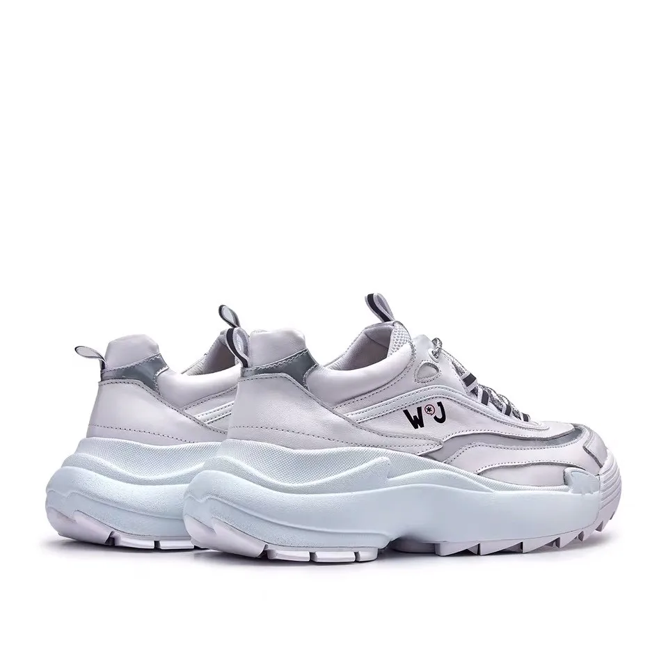 Delivr Sneakers Men Shoes Casual 2019 White Platform Vulcanized Thick Sole Creeper Dad Genuine Leather | Обувь