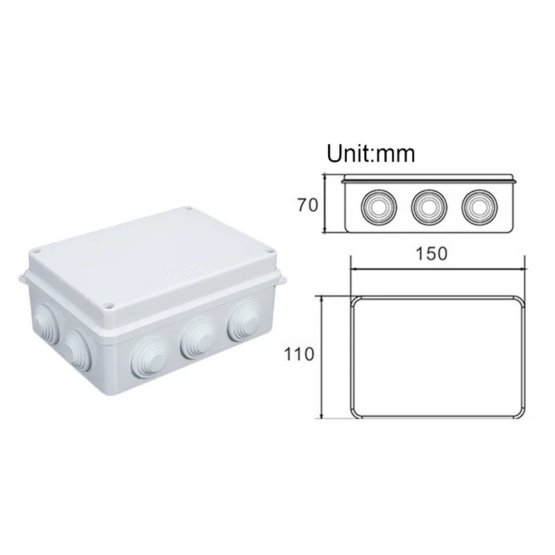 150x110x70mm 1 шт. ABS пластик IP65 водонепроницаемый распределительная коробка DIY открытый Крытый универсальный Электрический проект корпус кабель - Цвет: 150x110x70mm