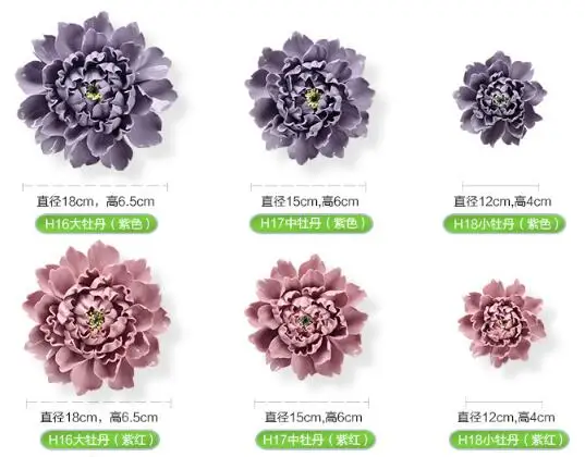 Большой керамический пион декоративные настенные Цветочные блюда фарфоровые