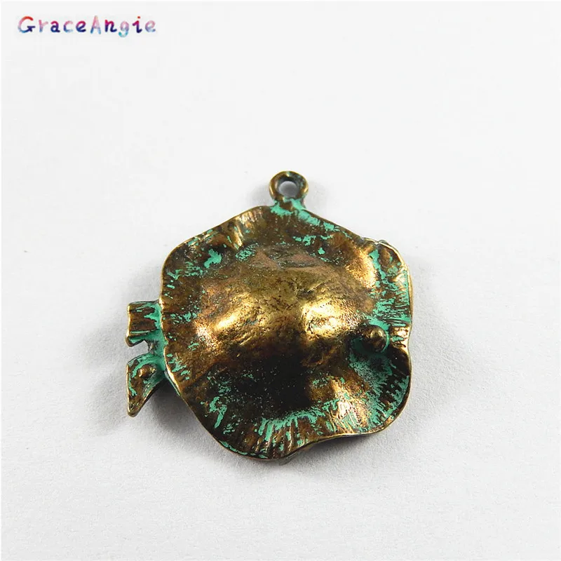 GraceAngie 10 шт./упак. античная бронза + искусственный зеленый сплав Морская жизнь