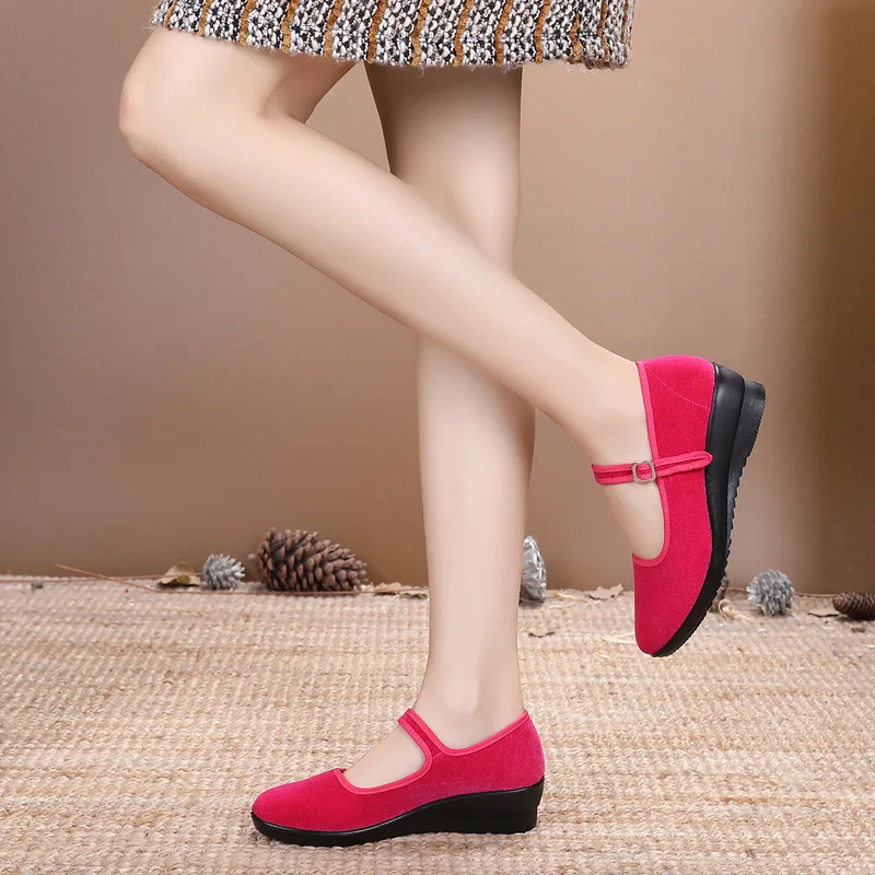 Женские туфли лодочки в стиле Мэри Джейн с пряжкой Туфли Замшевые женская обувь