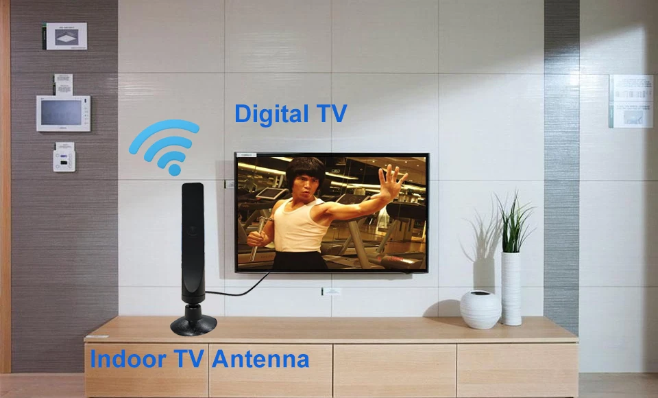 Цифровой телевизионный антенный усилитель внутренний 12dBi для DVB-T цифровая антенна Freeview цифровая HD ТВ усилитель антена для ТВ HD