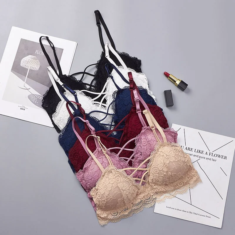 Сексуальный бюстгальтер с цветочной подкладкой без косточек нижнее белье