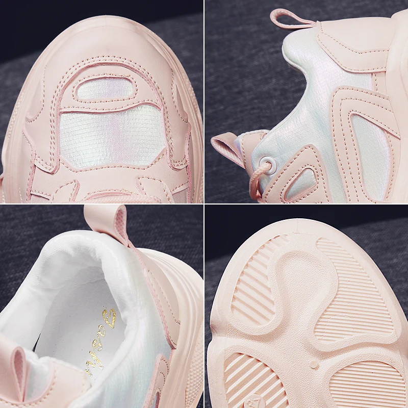 Женские кроссовки Basket Femme; модные белые женские кроссовки на толстой платформе; повседневная обувь из искусственной кожи; цвет розовый; Schoenen Vrouw