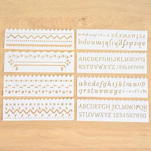 8 шт. трафарет с буквенным раскрашиванием, тиснение, ажурная живопись, шаблон сделай сам, альбом для скрапбукинга, декоративный номер, офисные и школьные принадлежности
