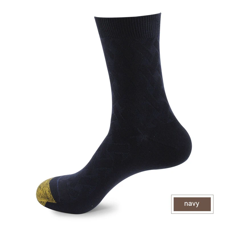 6 pairs navy WMZHH 6 пар Высокое качество Деловое платье длинные носки мужские квадратные Компрессионные носки бамбуковые волокна дезодорирующие Дышащие носки - Цвет: 6 pairs navy