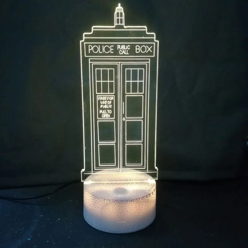 

Doctor Who Police Pavilion Call Box 3D LED Table Lamp Touch Colorful 7 Color Change Acrylic Night Light Decorative Lamp