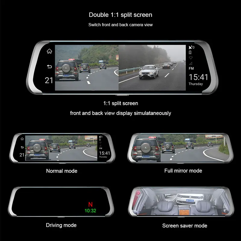 4G ADAS Автомобильный видеорегистратор Камера 10 дюймов Android поток медиа зеркало