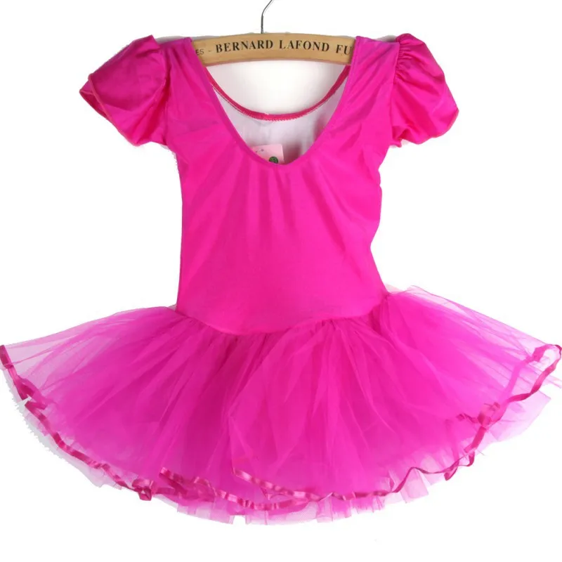 Kids Baby Girls Tutu Dress Dance Clothes Kid Princess Ball Gown Candy Colors Ballet Dancewears Short Sleeve Dresses 3-7Y | Детская