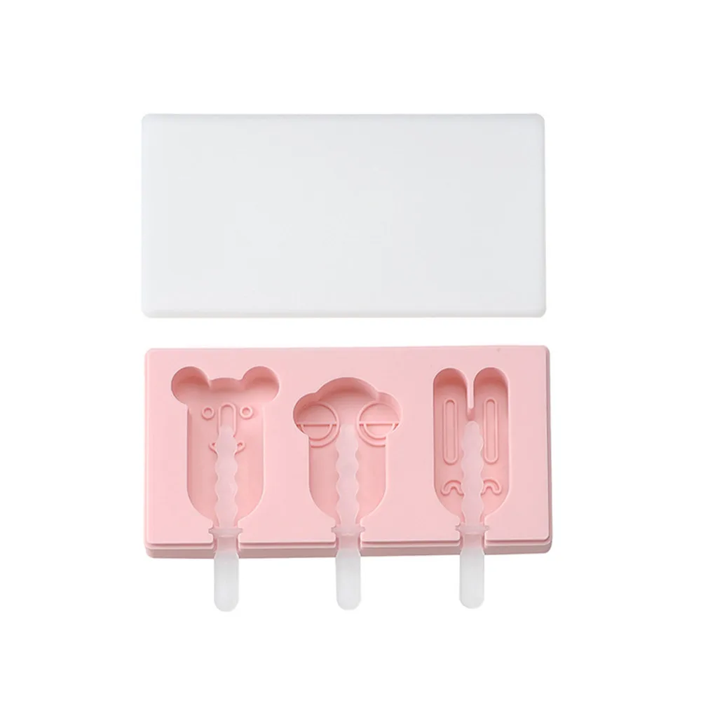 4 Pink 14 стилей DIY силиконовая форма для мороженого формы для Фруктового мороженого держатель для мороженого Форма для замороженного льда с палочками для мороженого крышка кухонный инструмент - Цвет: 4 Pink