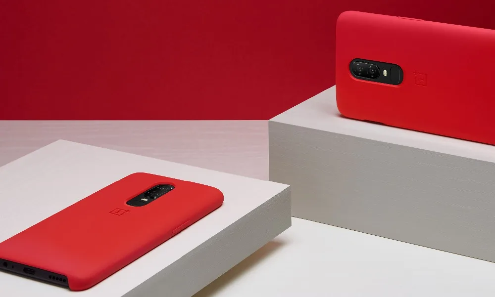 Оригинальный силиконовый защитный чехол OnePlus 6 красный натуральный Oneplus6 силикон +