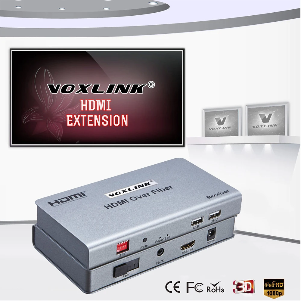 Voxlink HDMI удлинитель по Волокно аудио видео Multipoint многоточка RX/tx сигнал до 20 км hdmi1.3