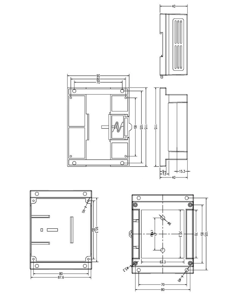 1 шт./лот din-рейка Электрический проект коробка с клеммным блоком 115*90*40 мм ABS пластик Корпус аппарата корпус для управления PCB