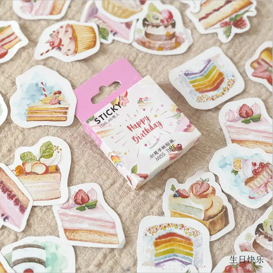 45 шт./лот милые цветные перья лист Скрапбукинг Стикеры s DIY Craft Decoracion пуля журнал фотоальбомы украшения Стикеры - Цвет: 6