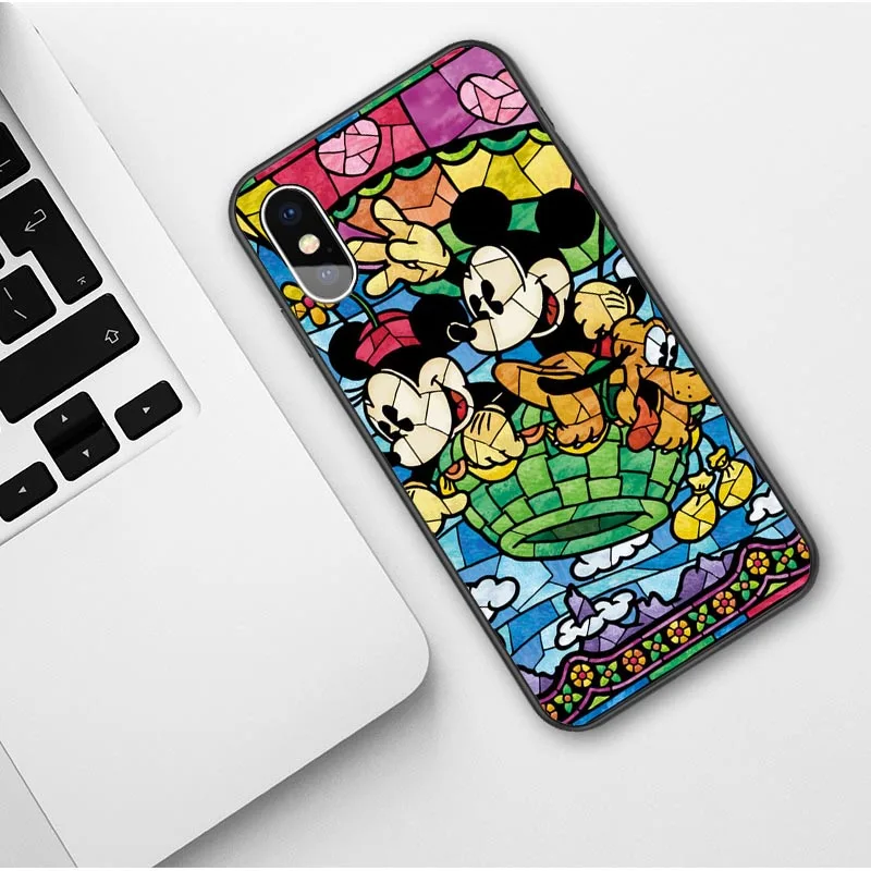 TPU Мягкий силиконовый чехол для телефона Disneys с рисунком стежка для iPhone 7 7Plus 6 6splus 8 8 Plus X 5 5S SE XS MAX XR черный чехол - Цвет: TPU
