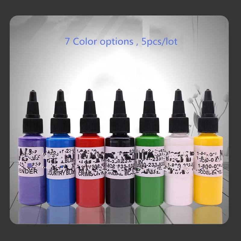 Бесплатная доставка 5 бутылок/партия чернила для татуировок 30 мл/1 унция/30 г