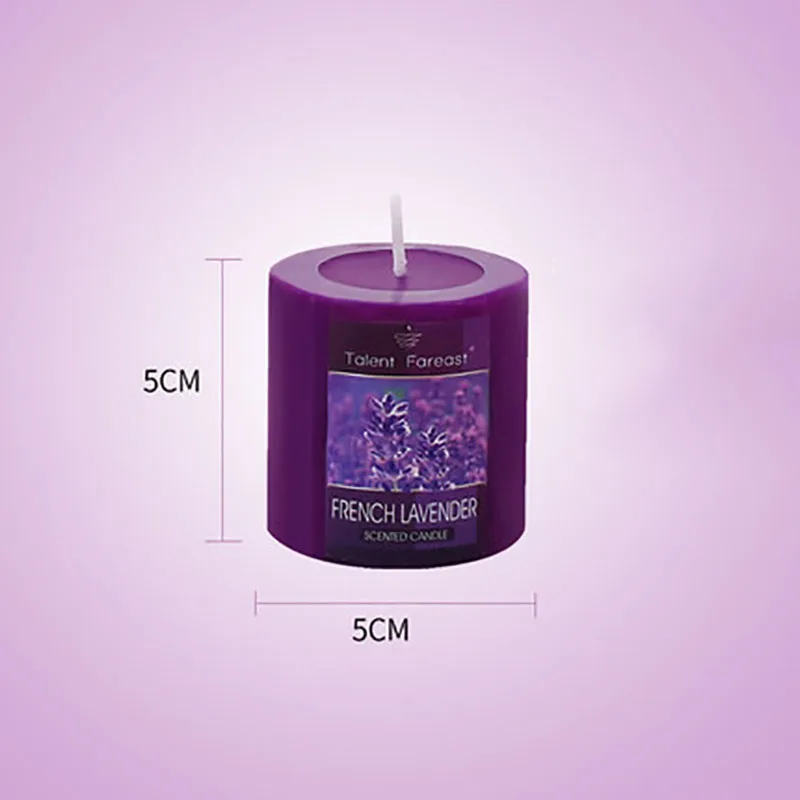 Plant Purple Lavender Wedding Candle Gift Romantic Pillar Birthday Candles Scented Tea Light Candels Home Decoration 30 - Цвет: 5 x 5cm 1 piece