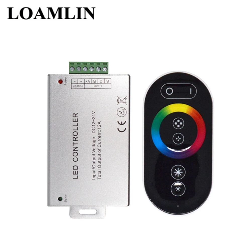

RGB LED Controller LED Full Touch Controller With 6Keys Wireless RF Remote For RGB LED Strip DC12-24V