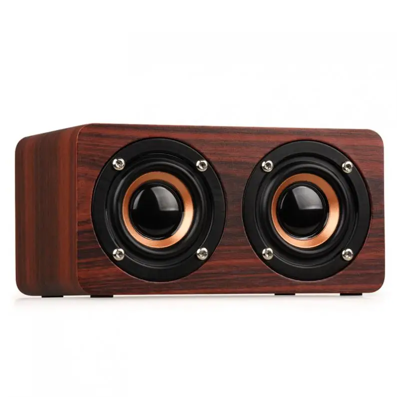 W5 52MM Double Horn Wooden 4.2 Bluetooth Speaker with AUX Audio Playback and Micro-USB Interface for Mobile Phone / PC | Электроника