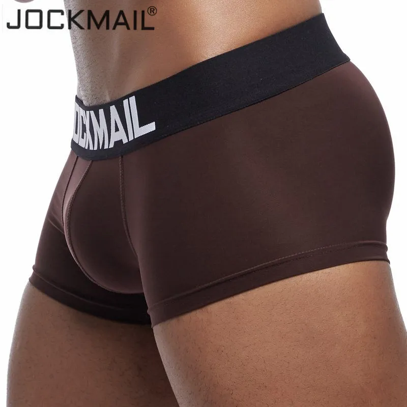 JOCKMAIL, новинка, сексуальное мужское нижнее белье, боксеры, шорты, мужские трусы, дышащие, ледяной шелк, мужские трусы, cuecas, Гей Нижнее белье