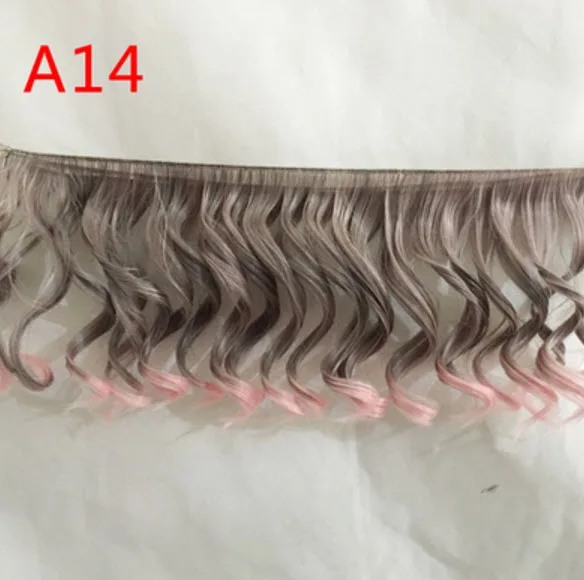 A14 1 шт кукольный парик для шарнирной куклы волосы для куклы Барби DIY высокотемпературная проволока ручной работы натуральные кудрявые парики большой ряд завитушек волос - Цвет: A14