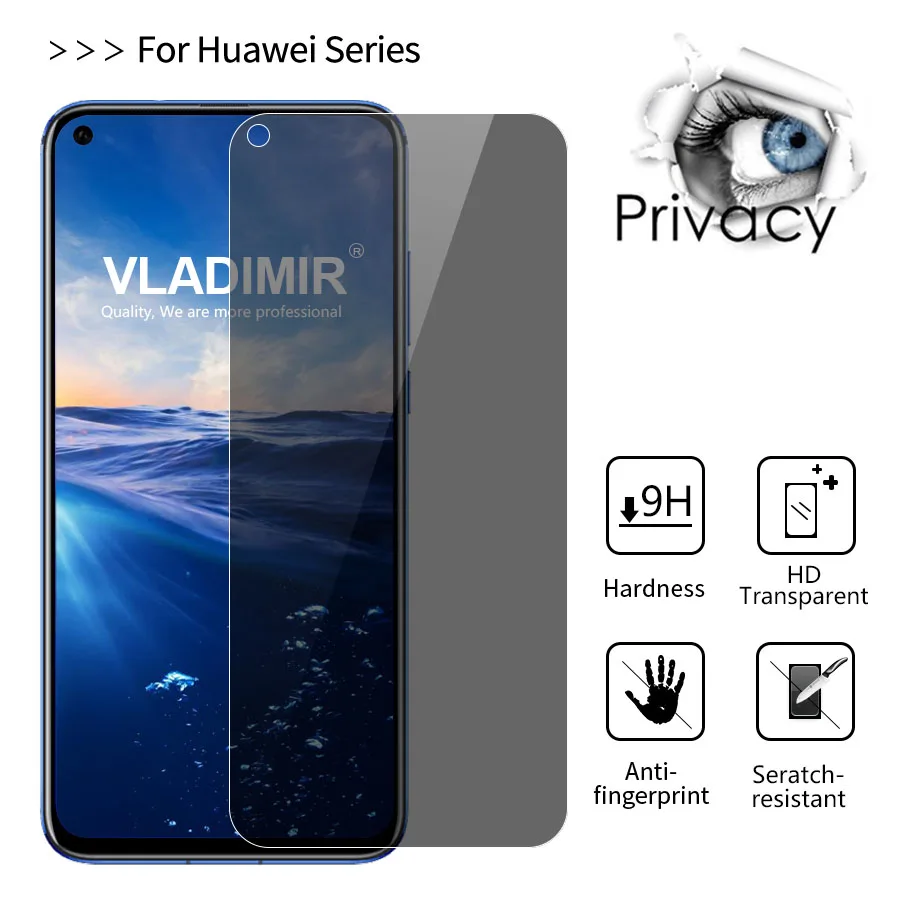 Владимир 9 H 2.5D надежное закаленное стекло Экран протектор для huawei просмотра 20 10 анти шпион защитная
