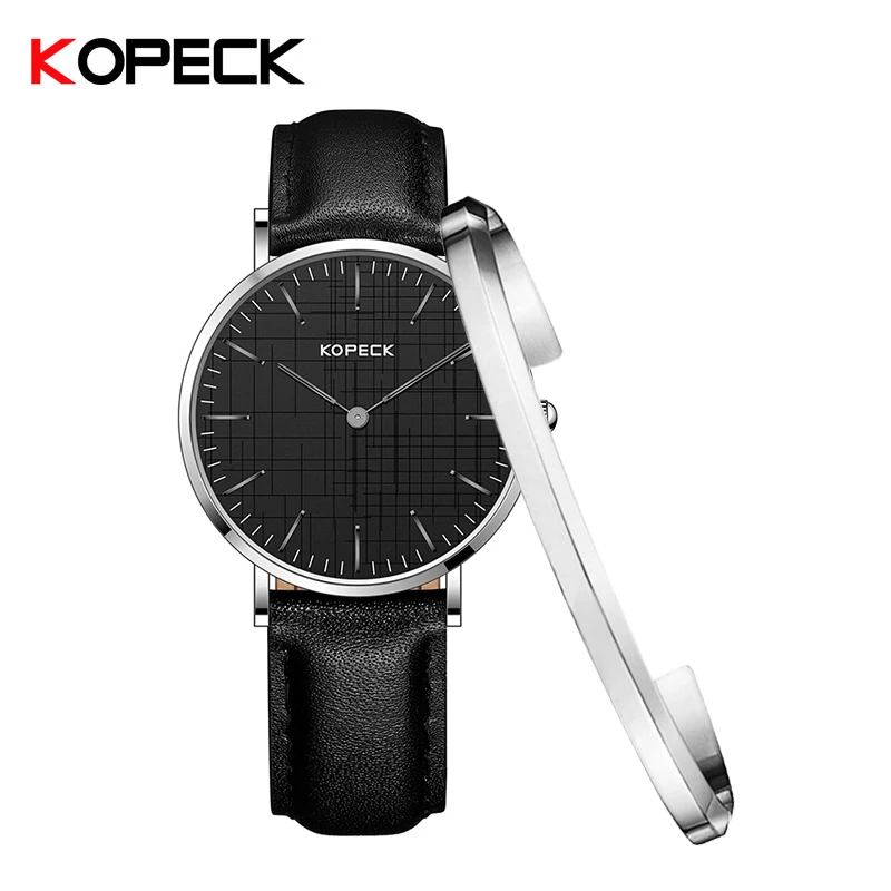 KOPECK горячая Распродажа брендовые кварцевые часы с браслетом Модные мужские
