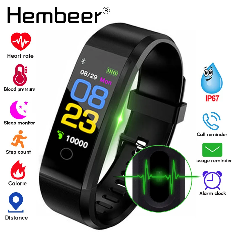 Умный Браслет для здоровья измерение артериального давления пульсометр смарт