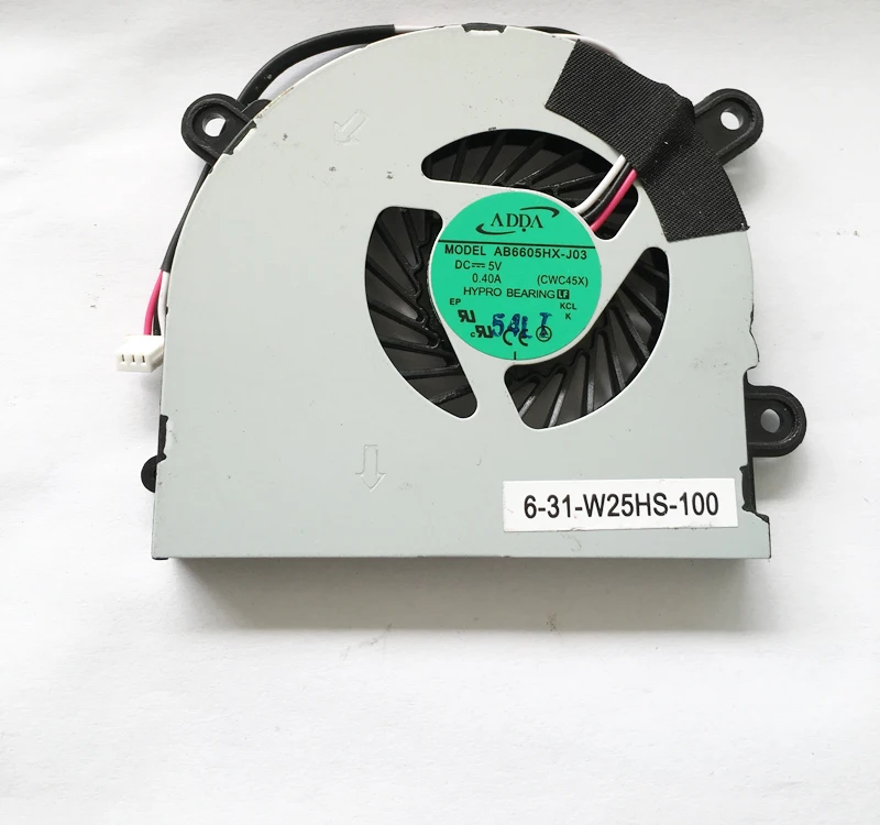 

ADDA AB6505HX-J03 AB6605HX-J03 6-31-W25HS-100 BS5005HS-U89 Laptop CPU Cooling Fan For MSI S6000 X600 for CLEVO 7872 C4500