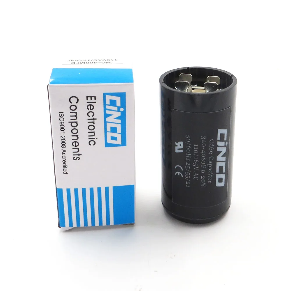 CD60 моторный запускаемый конденсатор 340 408 мкФ 110V 125V 165V mfd uf mf компрессор вентиляции