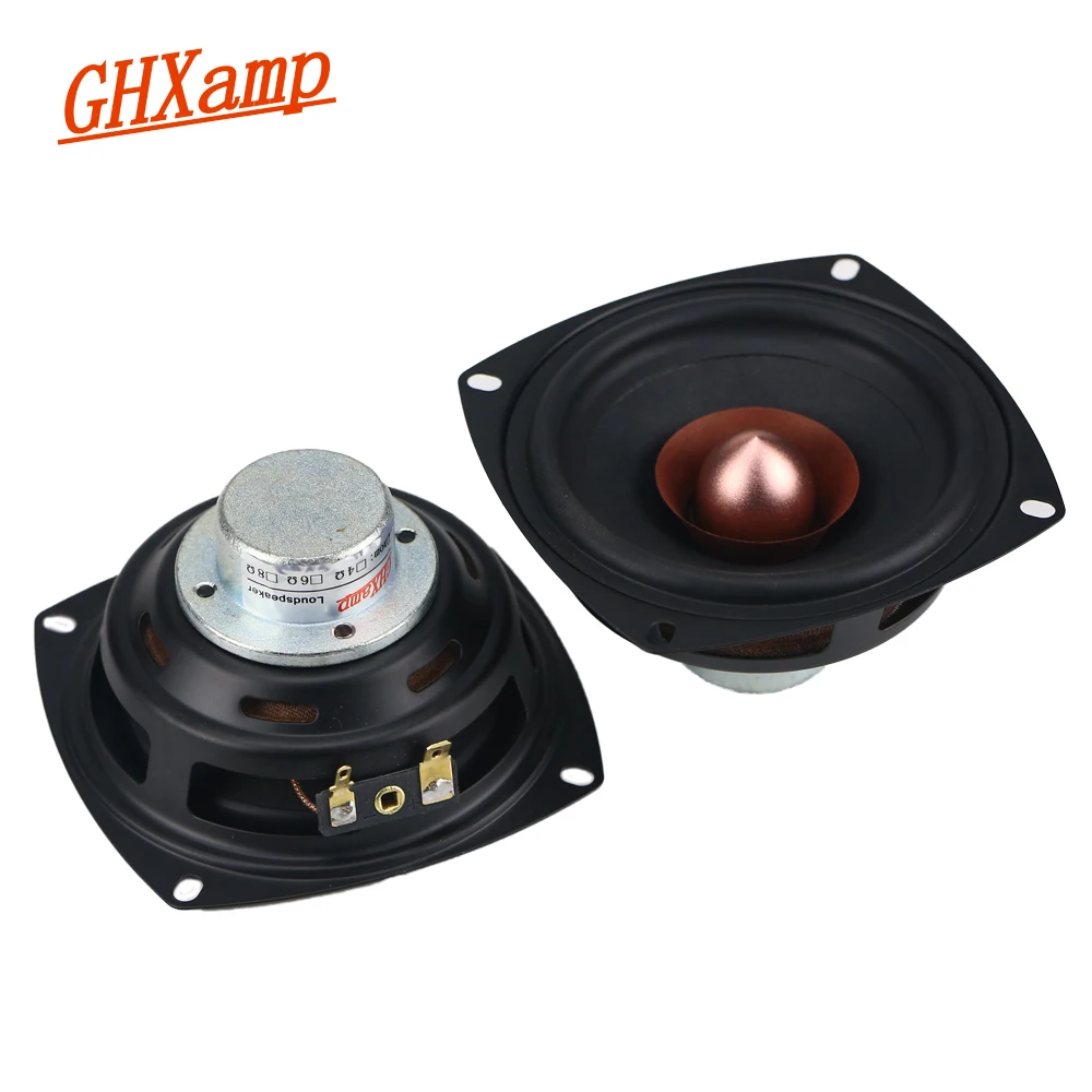 GHXAMP 4 дюймов квадратный полный спектр динамик блок 4ohm 25 Вт алюминиевый Железный бор Магнитный вокальный музыкальный инструмент ядовитый 2 шт